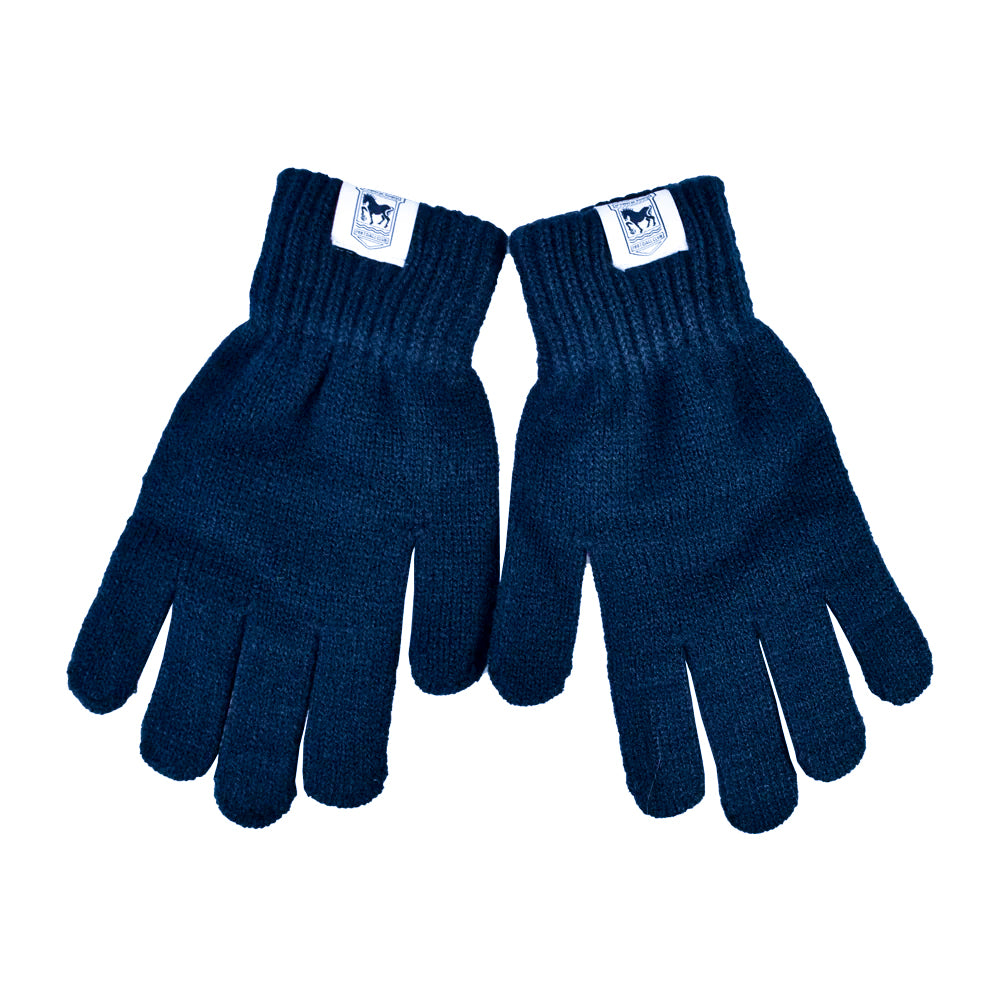 Adult Navy Woven Patch Gloves