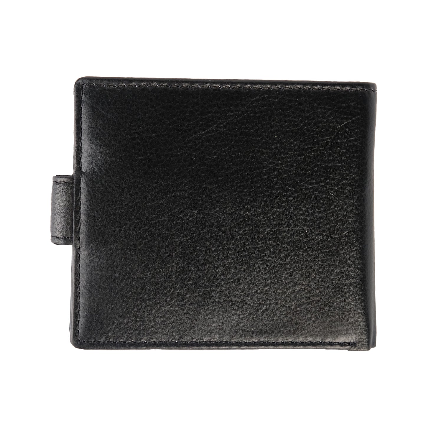 Black Leather Crest Bifold Wallet