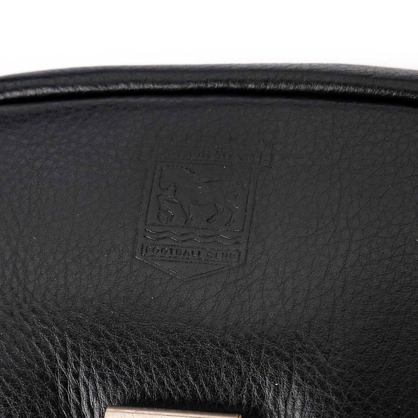 Black Leather Crest Flight Bag