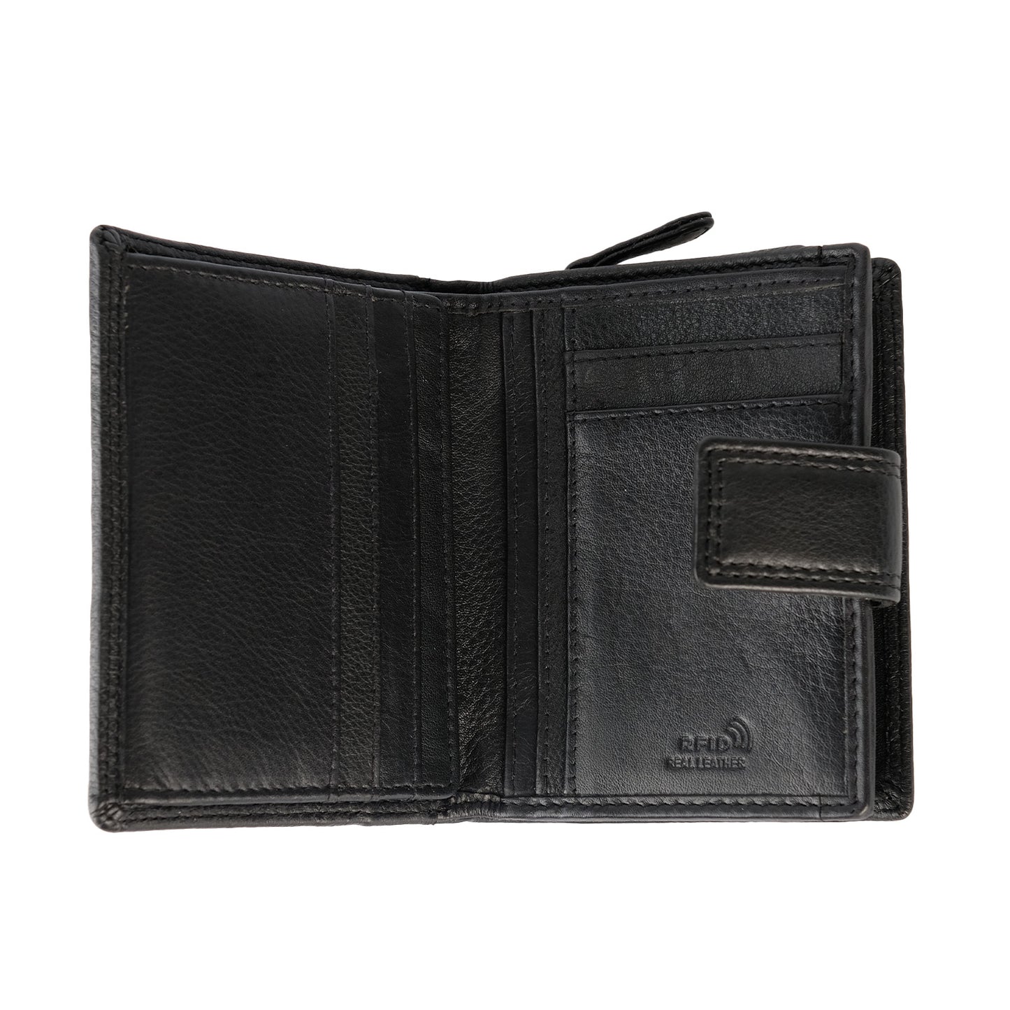 Black Leather Crest Ladies Purse