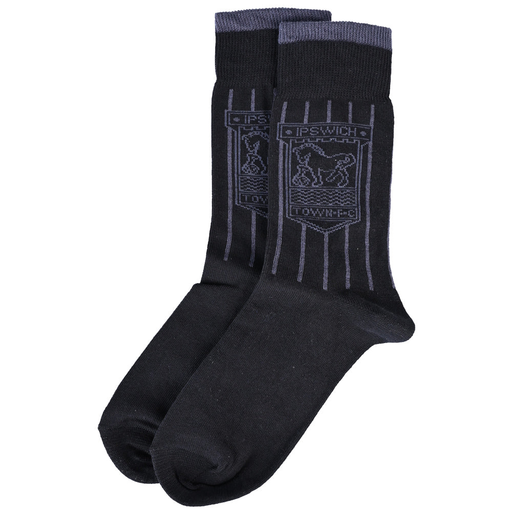 Adult Black Tonal Stripe Retro Socks