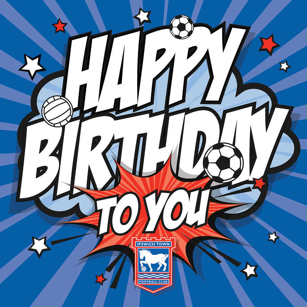 Blue Happy Birthday Comic Card