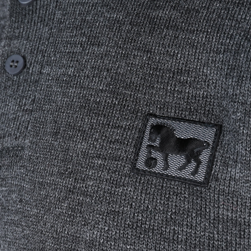 Anthracite Knitted Long Sleeve Polo