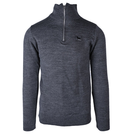 Anthracite Knitted 1/4 Zip Sweater