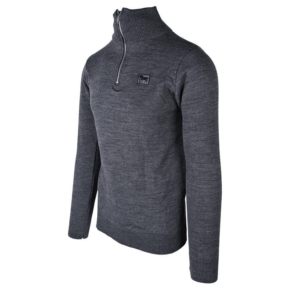 Anthracite Knitted 1/4 Zip Sweater
