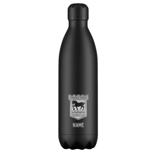 ITFC Black Engraved Water Bottle Personalised