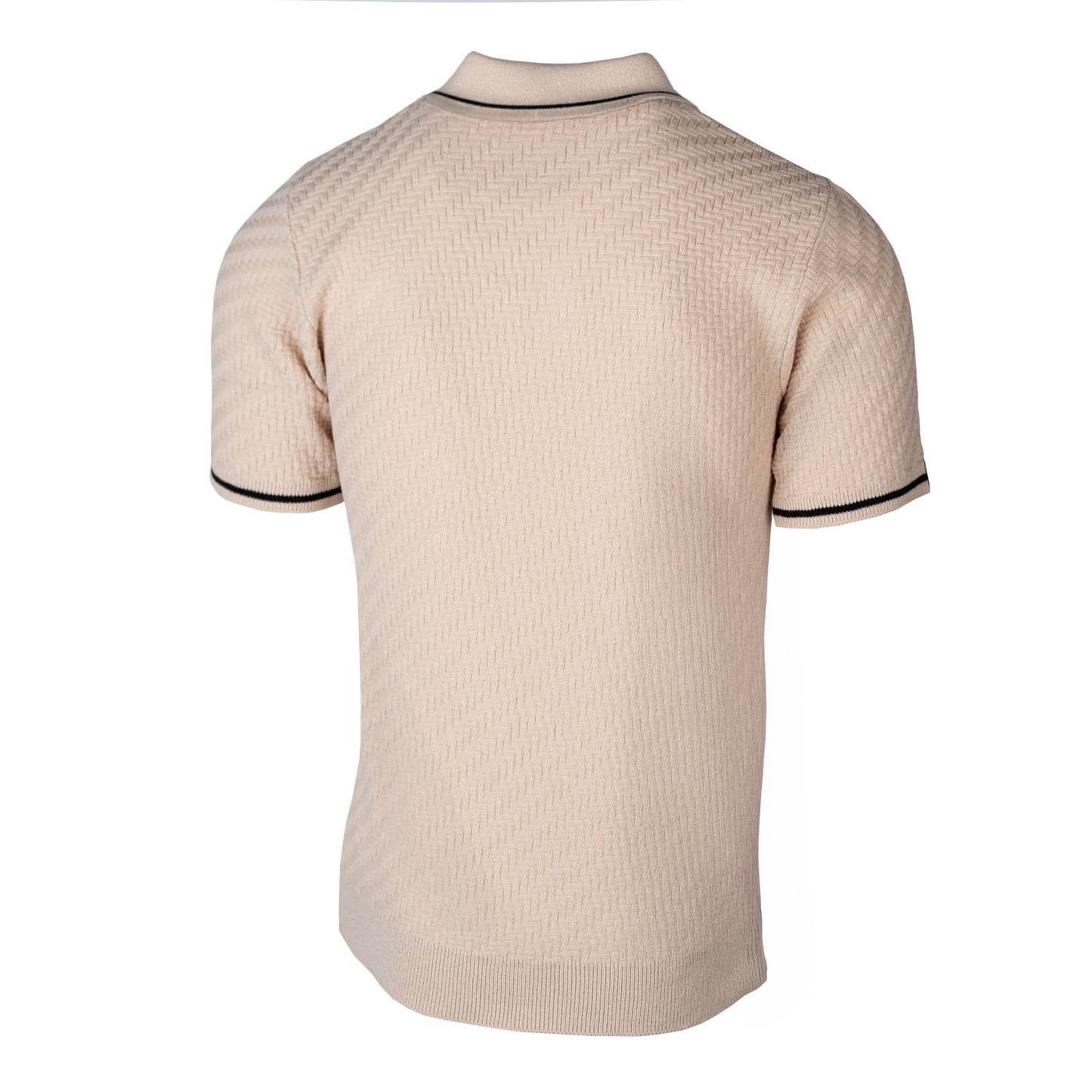Flagstone Knitted Zip Polo Cream