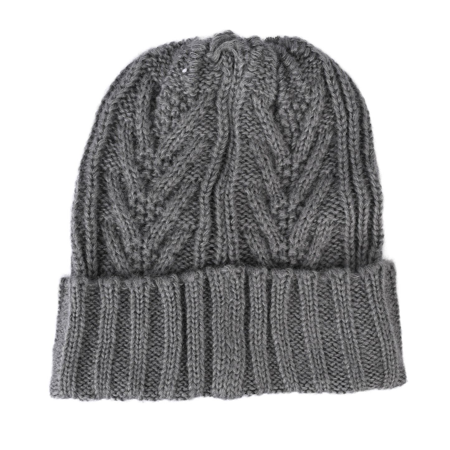 Grey Woven Patch Beanie Adult