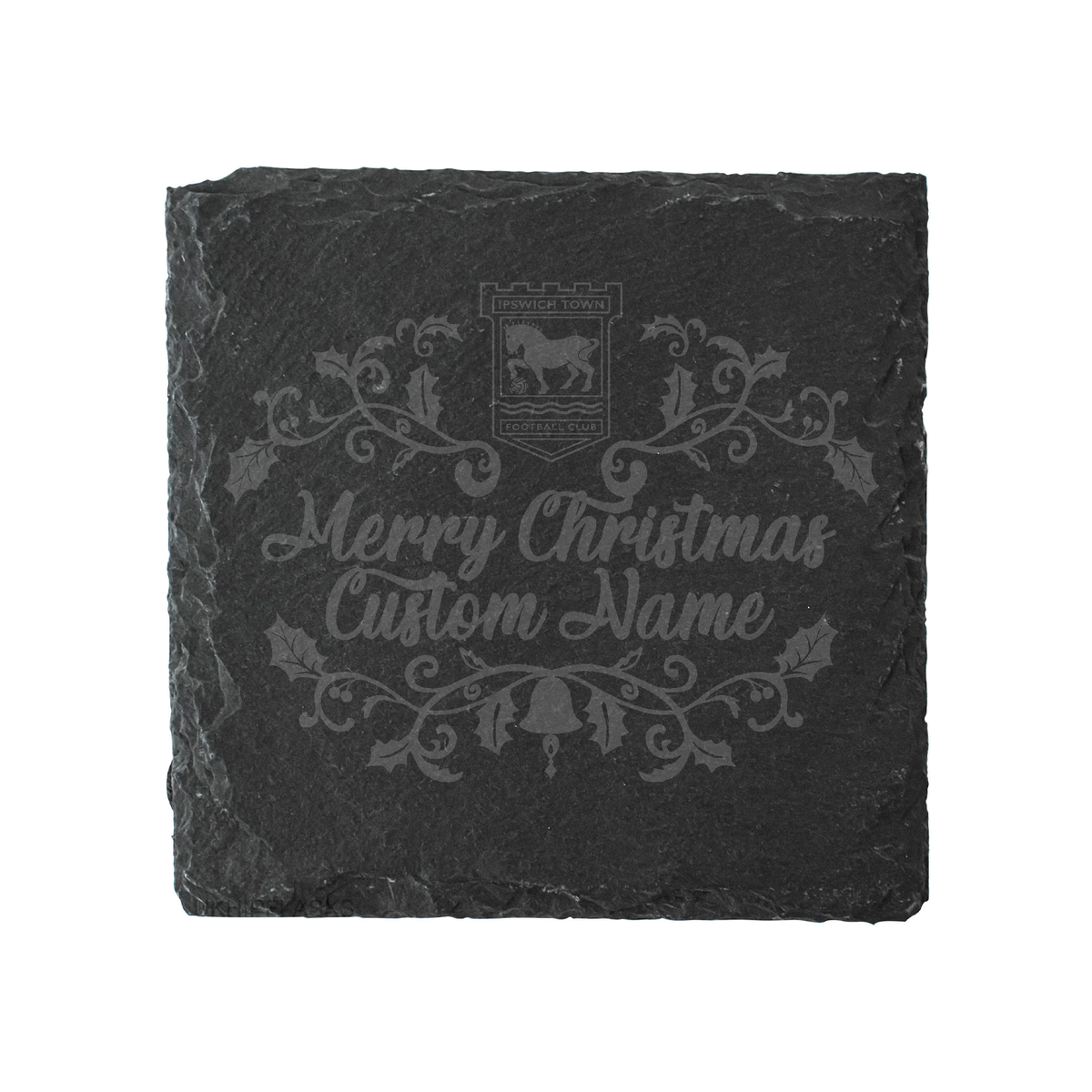 Christmas Wreath Slate Coaster Personalised
