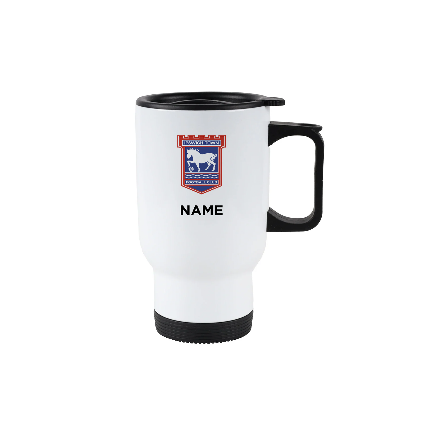 Ipswich Town White Travel Mug Personalised
