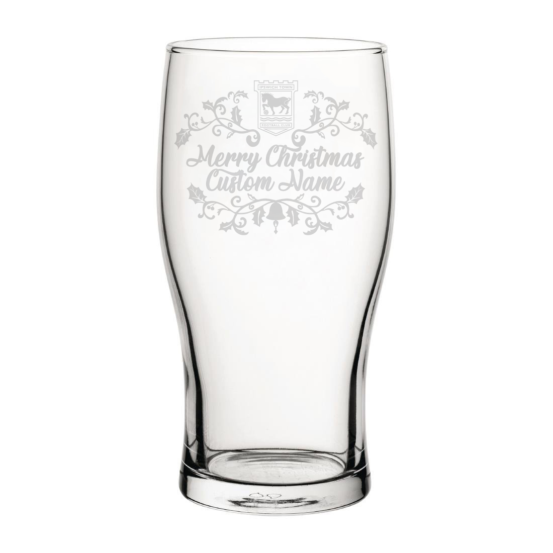 Christmas Wreath Pint Glass Personalised