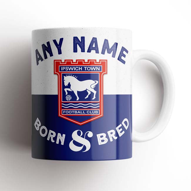 Ipswich Town Born & Bred Mug Personalised