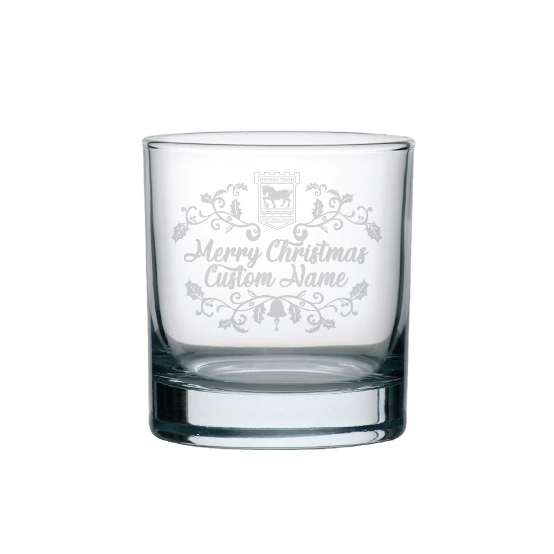 Christmas Wreath Whiskey Glass Personalised