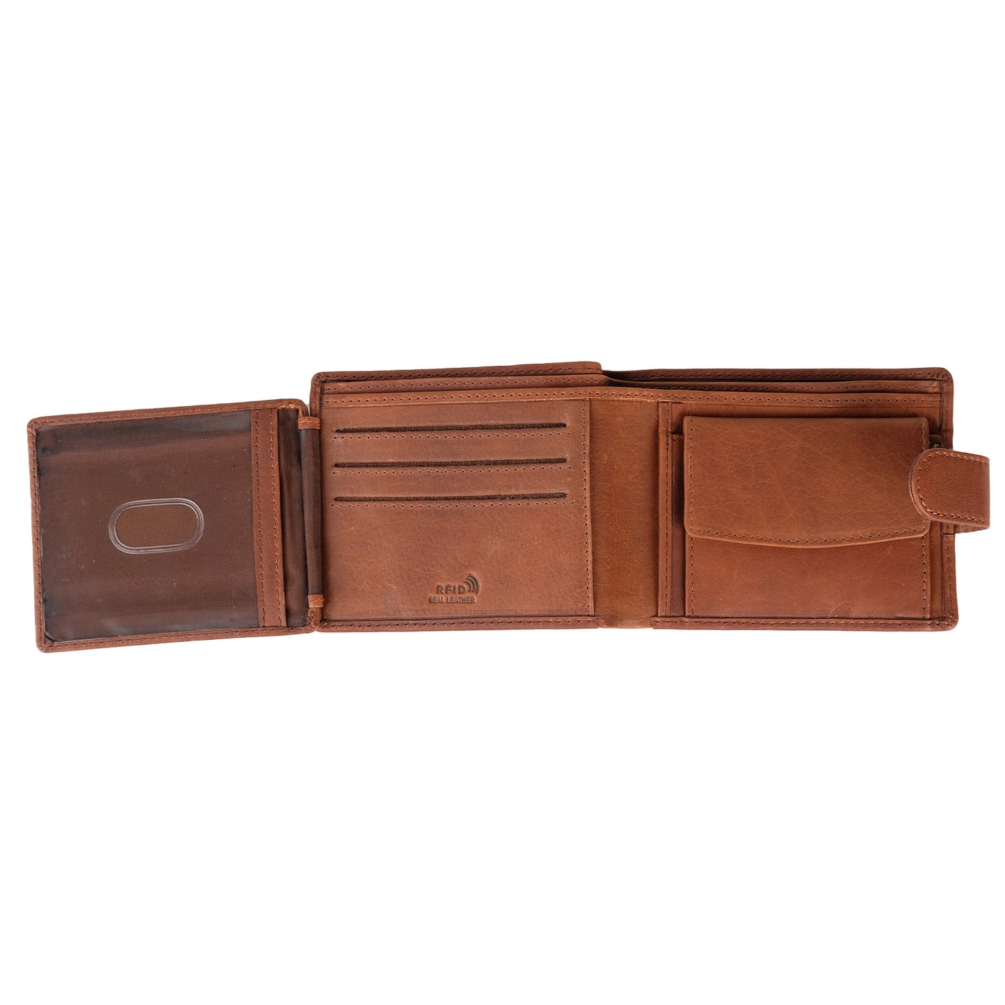 Brown Leather Logo Notecase Wallet