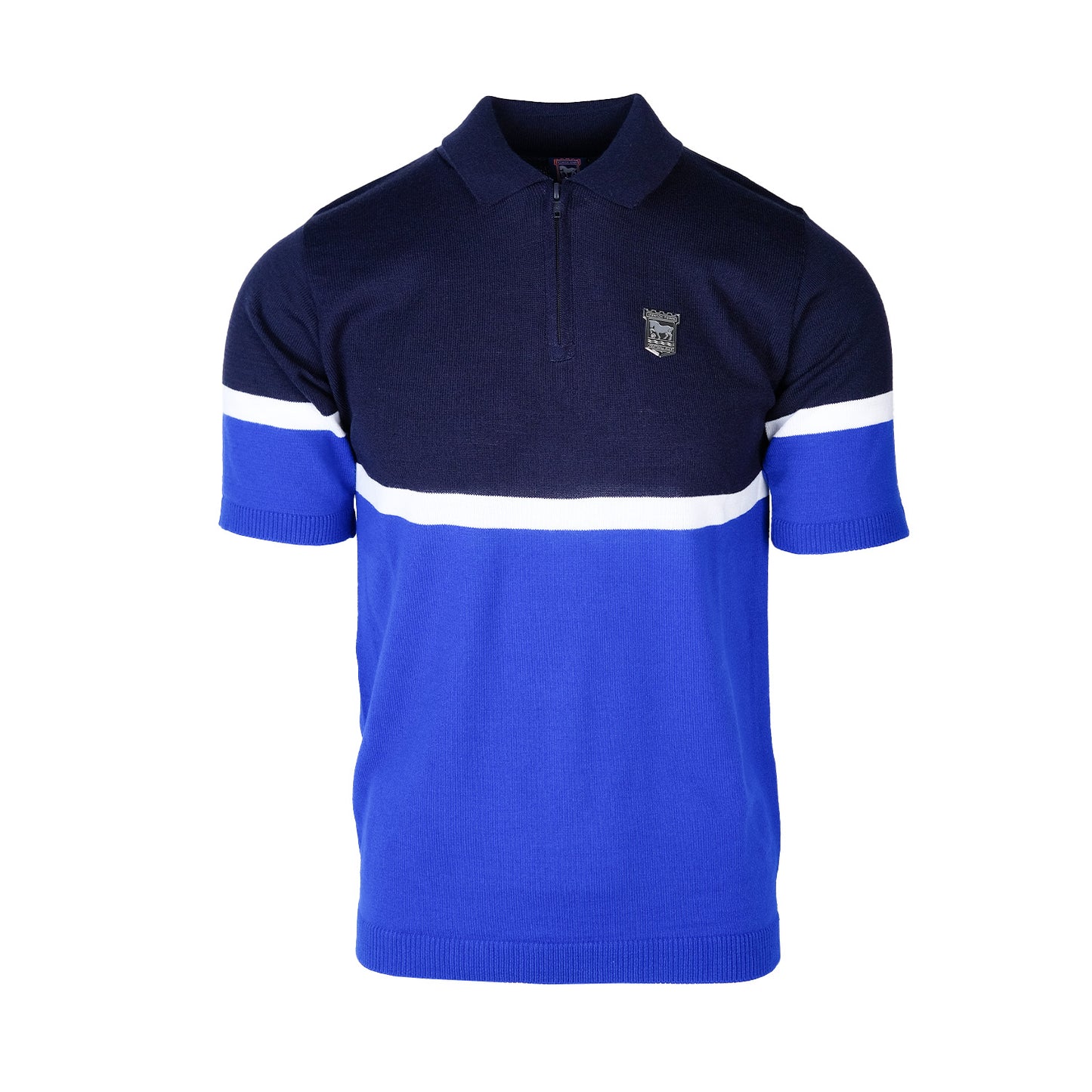 Navy/Royal Knitted Zip Polo