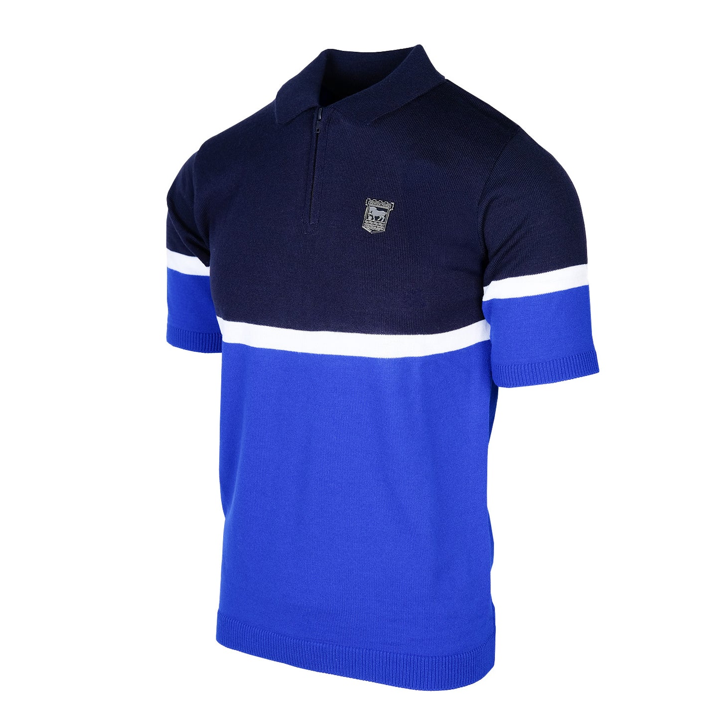 Navy/Royal Knitted Zip Polo