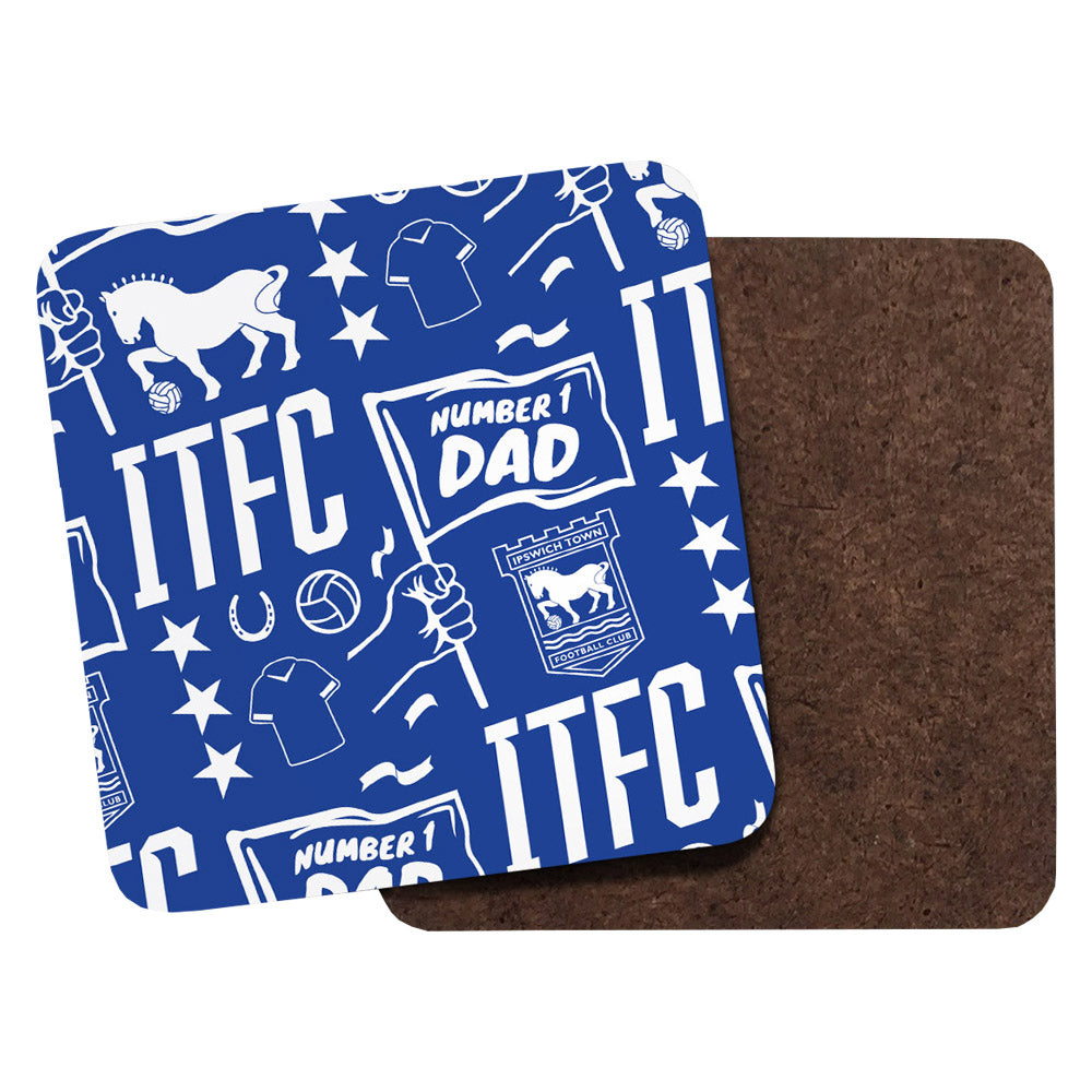 No 1 Dad Pattern Coaster