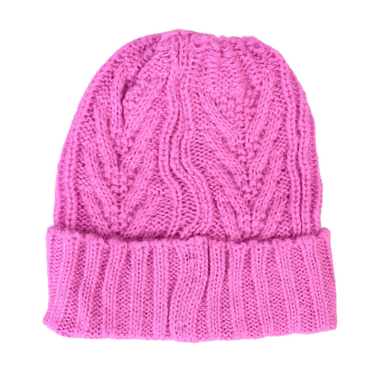 Pink Woven Patch Beanie Ladies