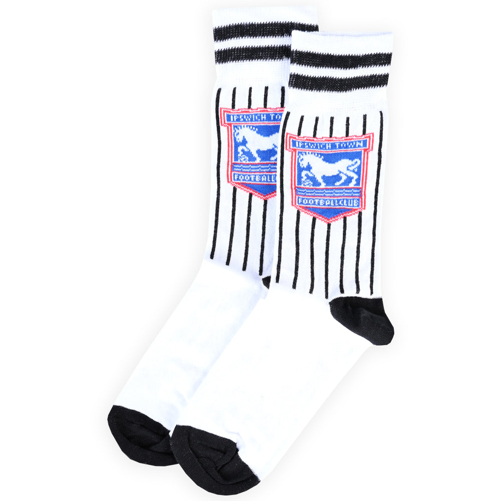 Adult White/Black Pinstripe Socks