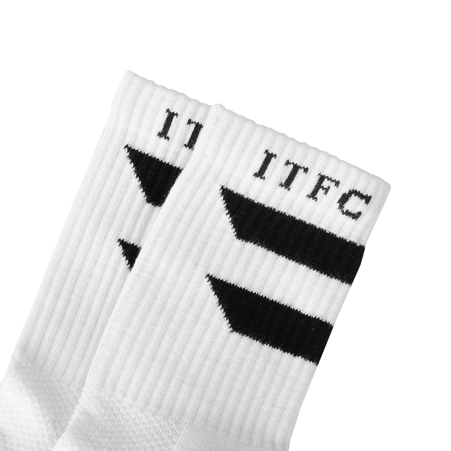 White Stripe Sports Sock Black/White
