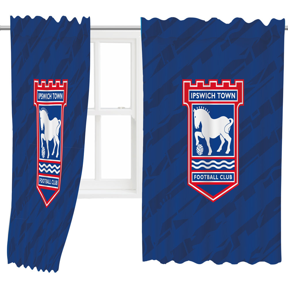 Blue Crest Glitch 72" Drop Curtains