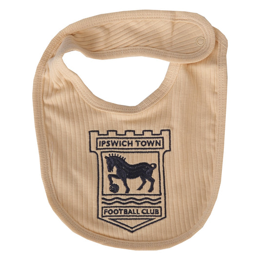 2pk Beige Crest Bibs