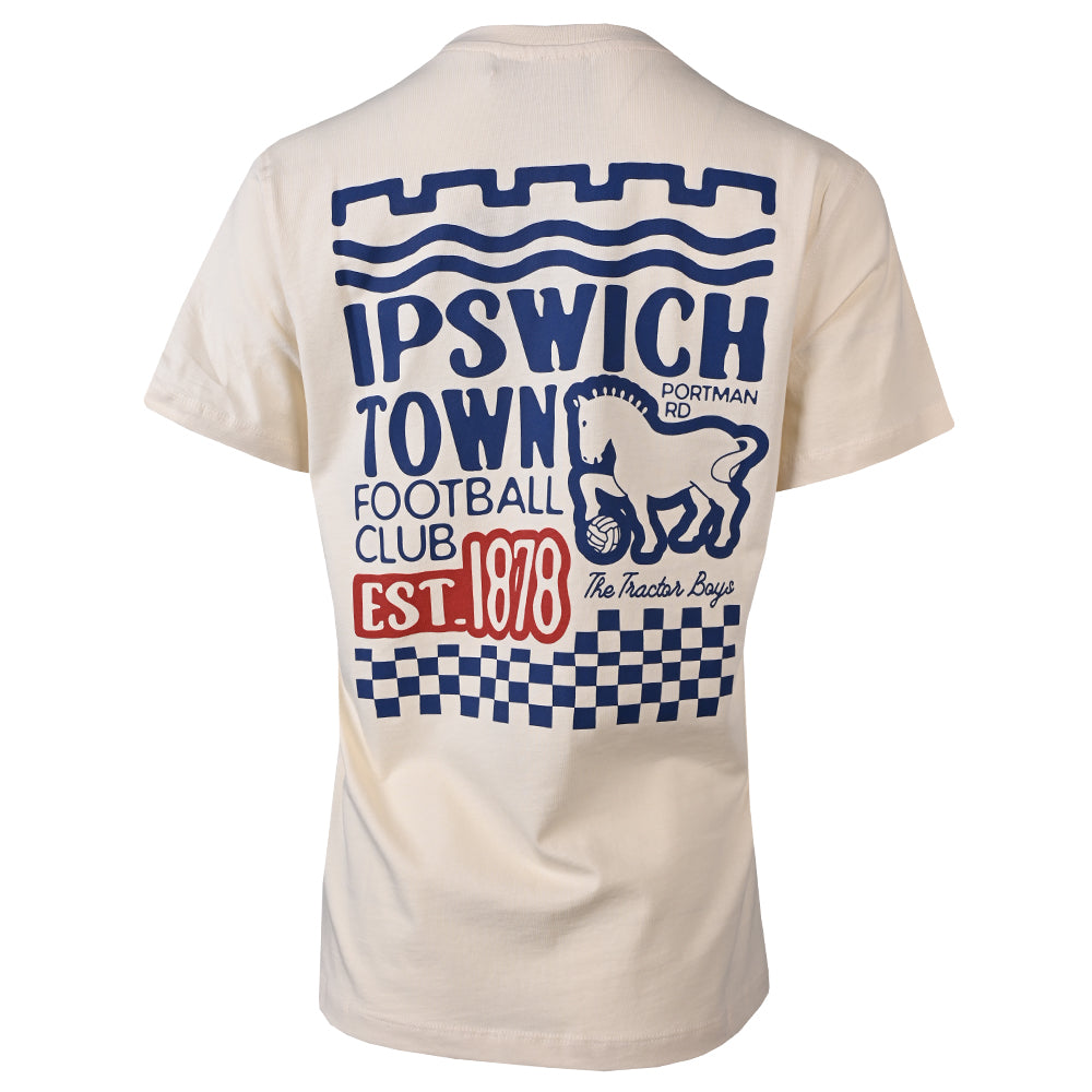 Authentic Blue Mixed Print Tee Ladies
