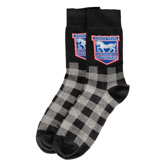 Adult Black Checkered Socks