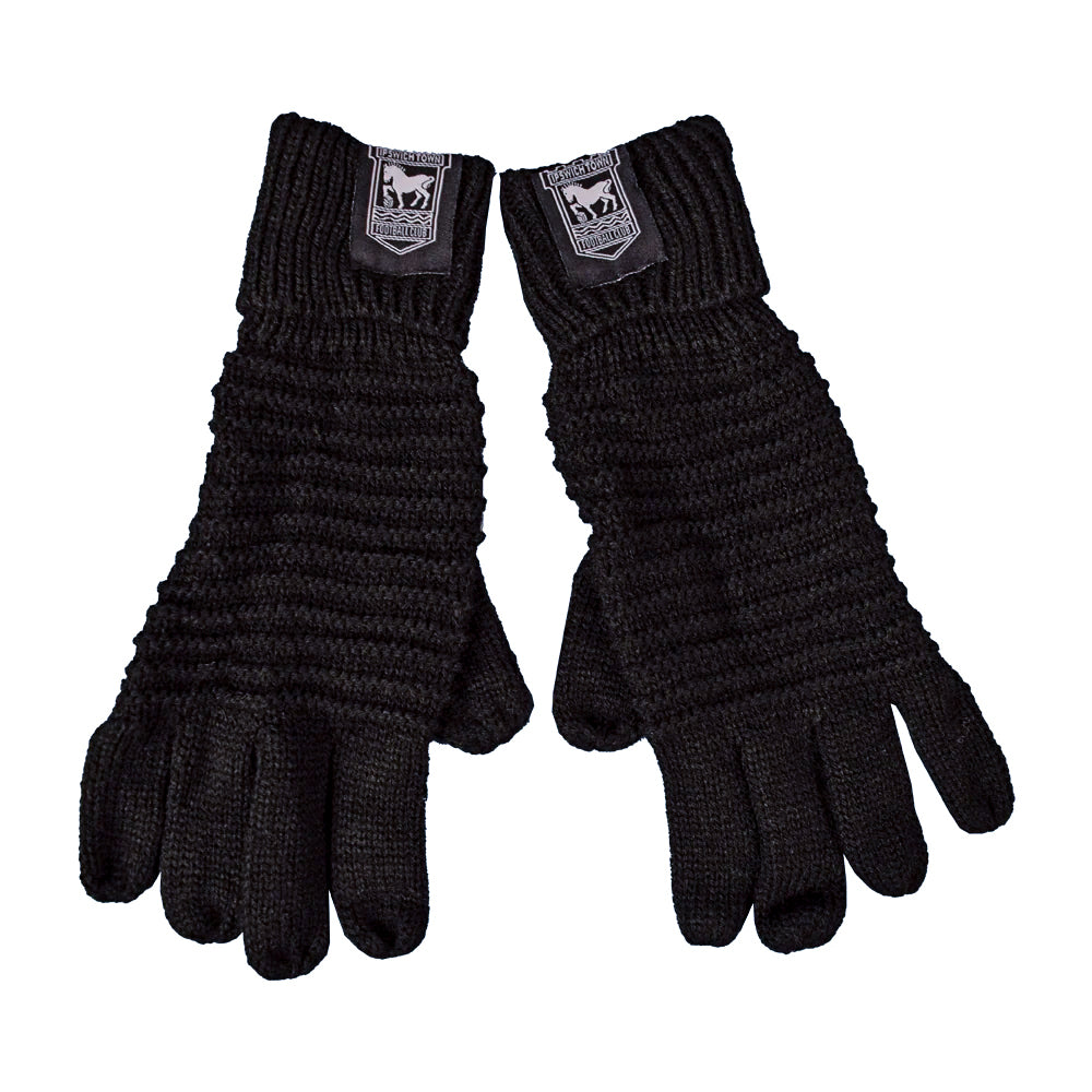 Adult Black Cable Knit Gloves