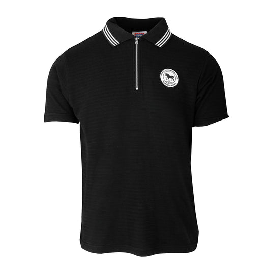 Black/White Stripes Logo Polo