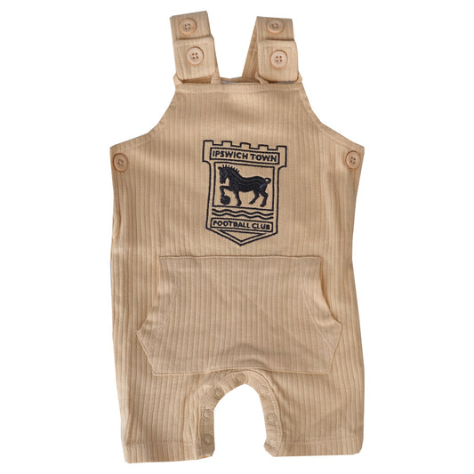 Beige Crest Dungarees