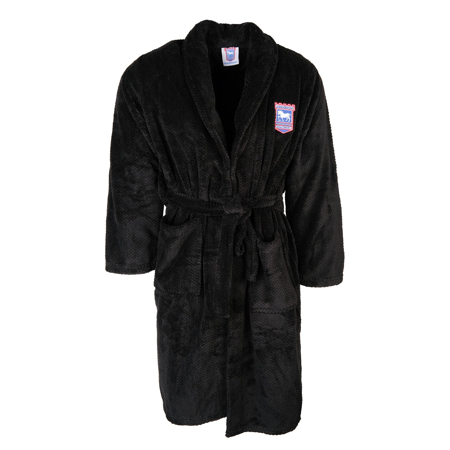 Black Crest Fleece Robe