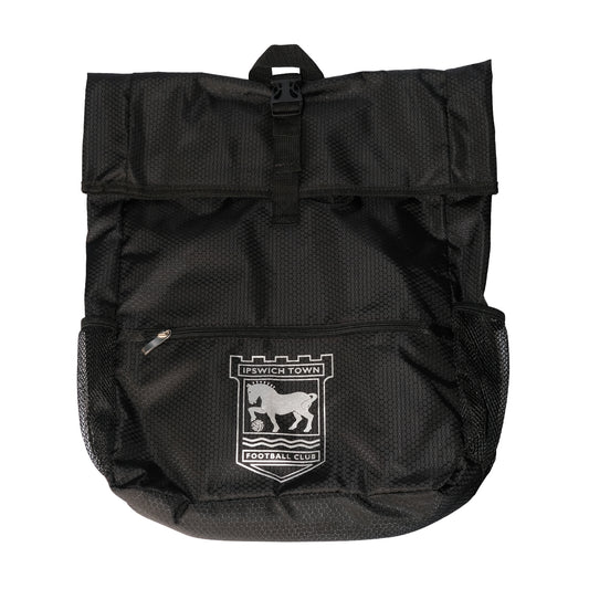 Black Honeycomb Roll Top Backpack