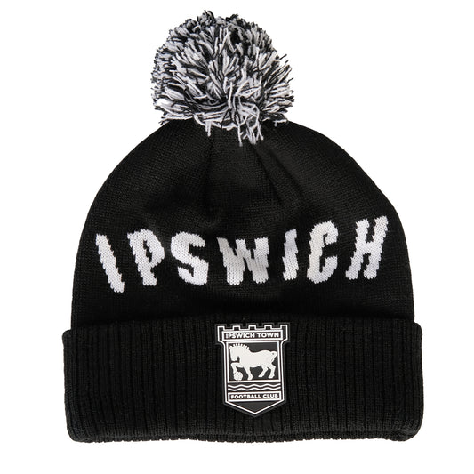 Black Jacquard Text Bobble Adult