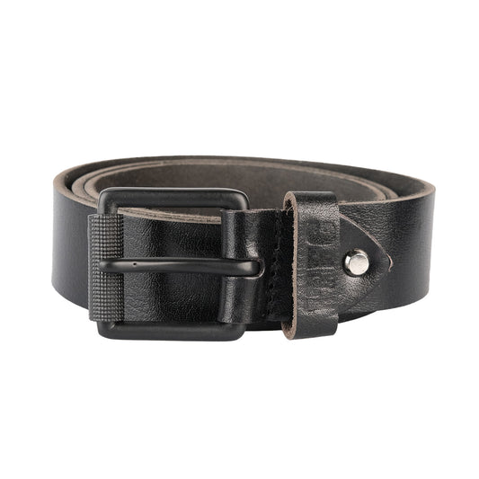 Black Leather Crest Belt