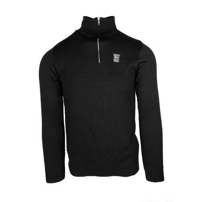 Black Metal Crest 1/4 Zip Sweater