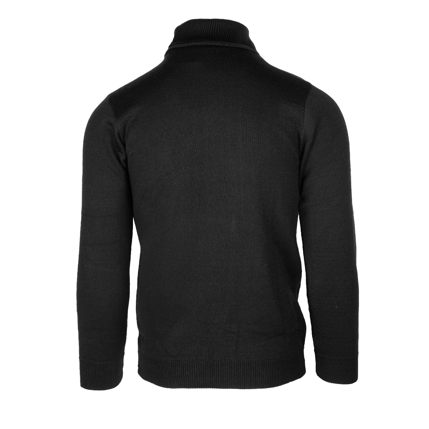 Black Metal Crest Roll Neck Sweater