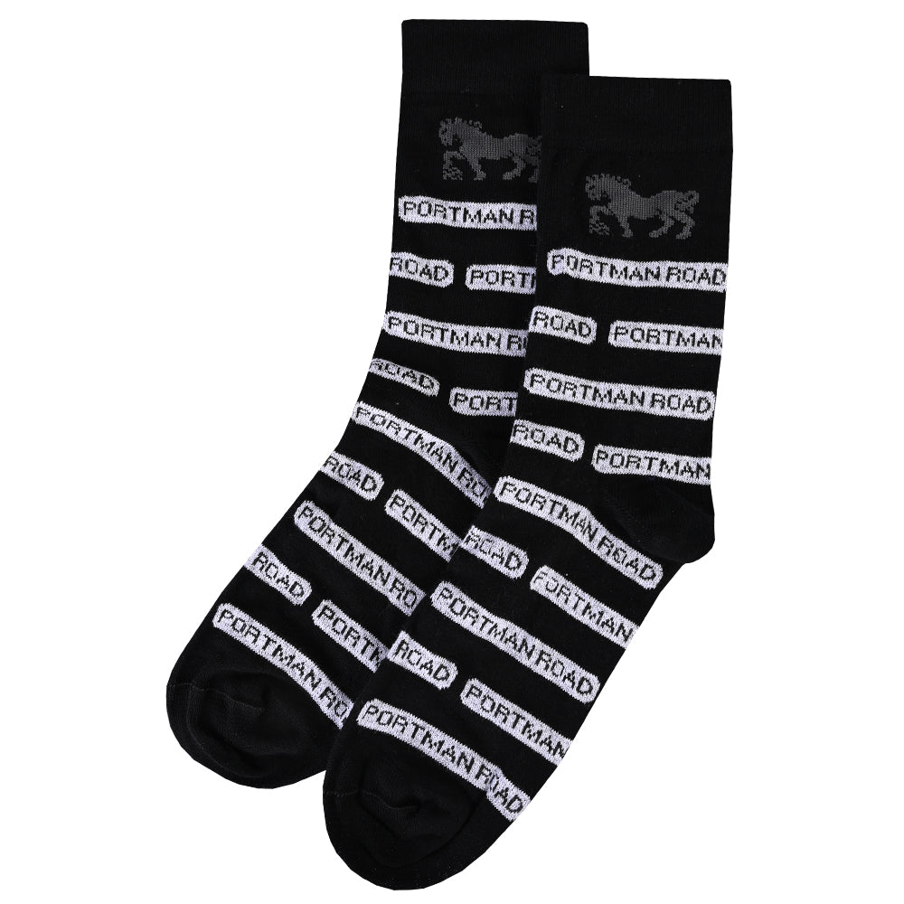 Adult Black Portman Road Socks