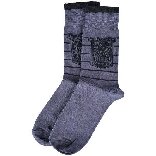 Adult Black Tonal Hoop Retro Socks