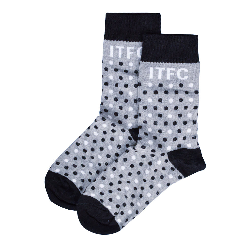 Ladies Black/White Dot Socks