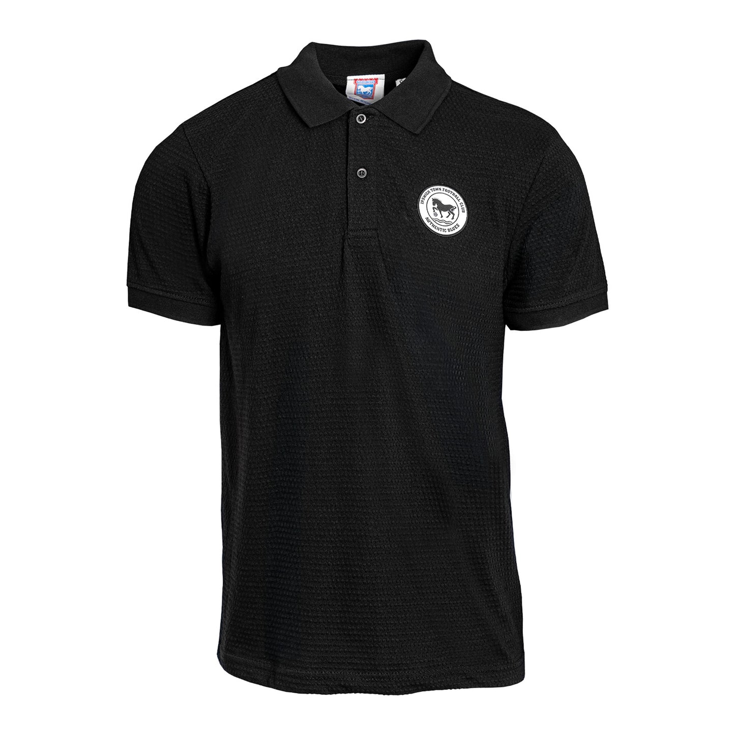 Black Logo Waffle Polo