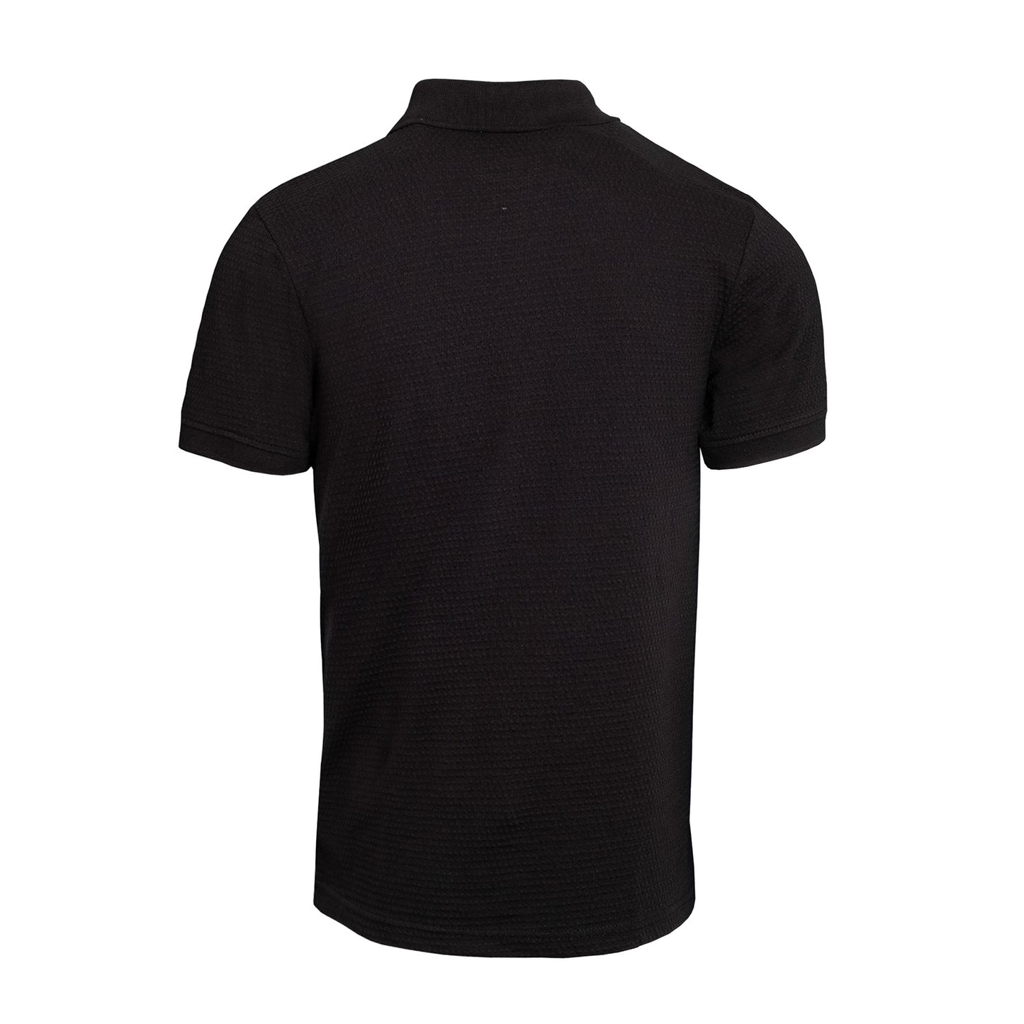 Black Logo Waffle Polo