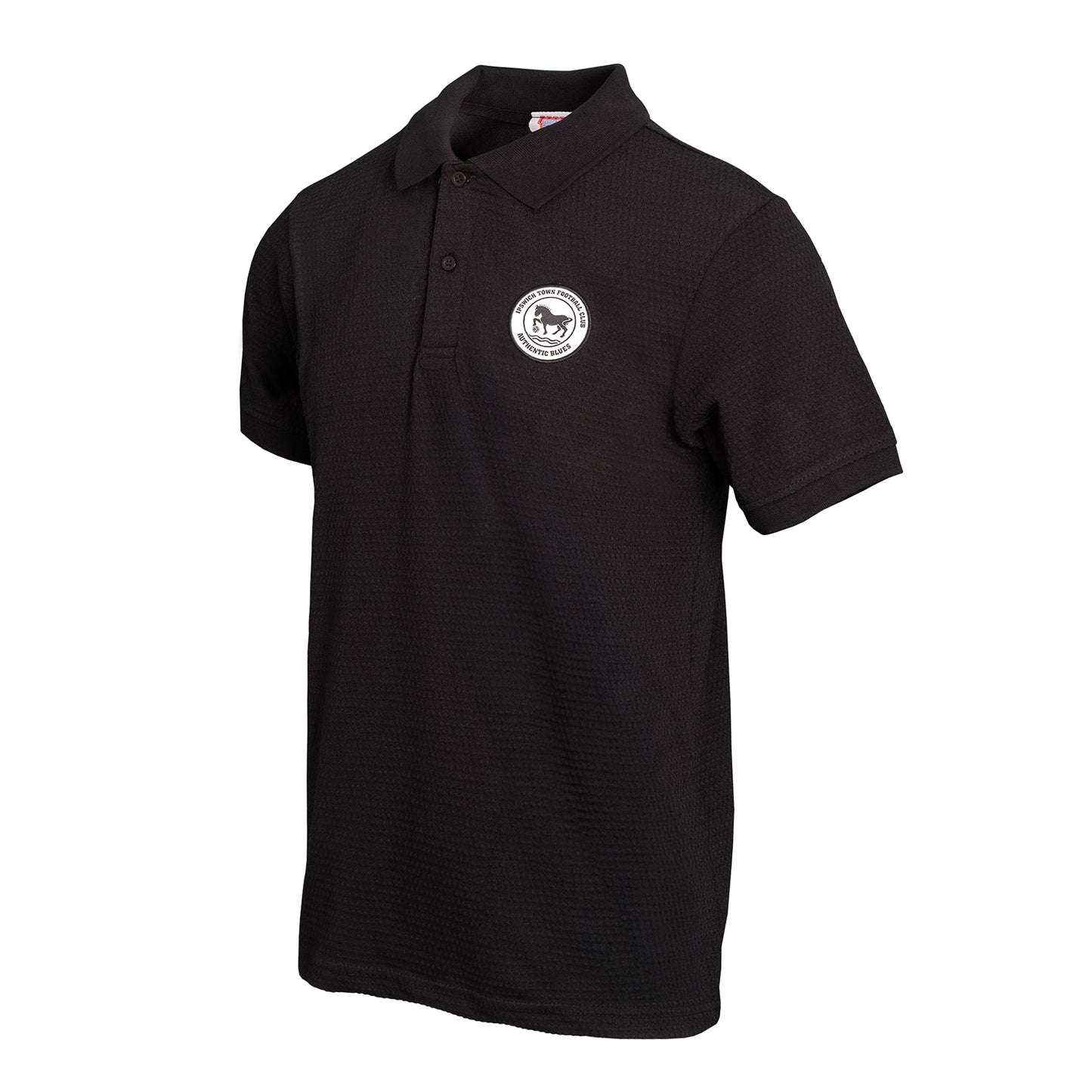 Black Logo Waffle Polo