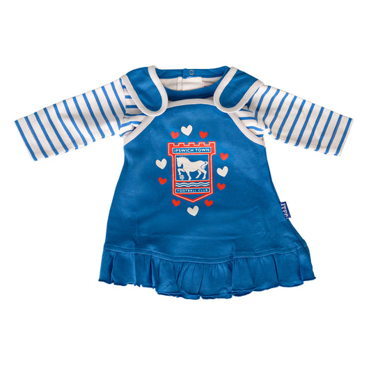 Blue Pinney Dress & T-shirt Set Blue