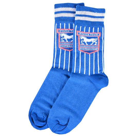 Adult Blue/White Pinstripe Socks