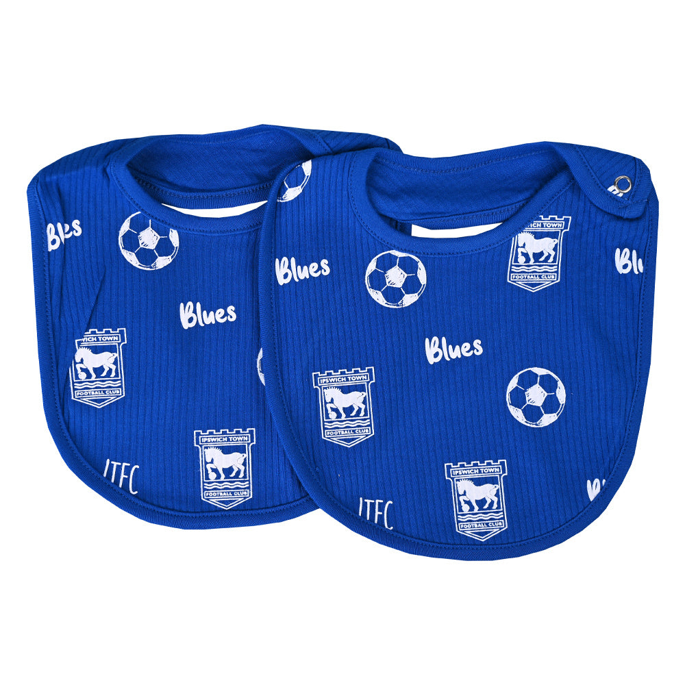 2pk ITFC Blues Pattern Bibs