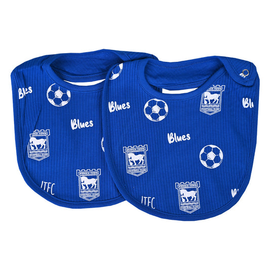 2pk ITFC Blues Pattern Bibs
