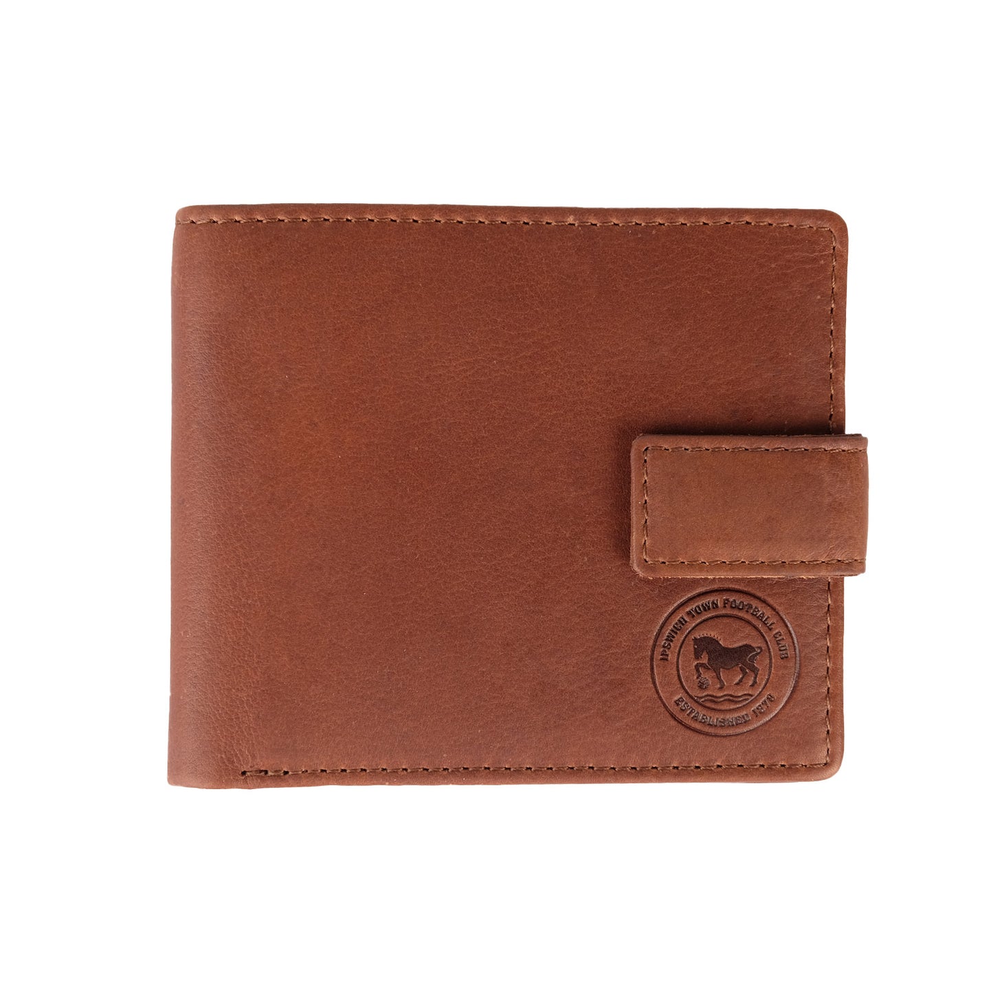 Brown Leather Logo Bifold Wallet