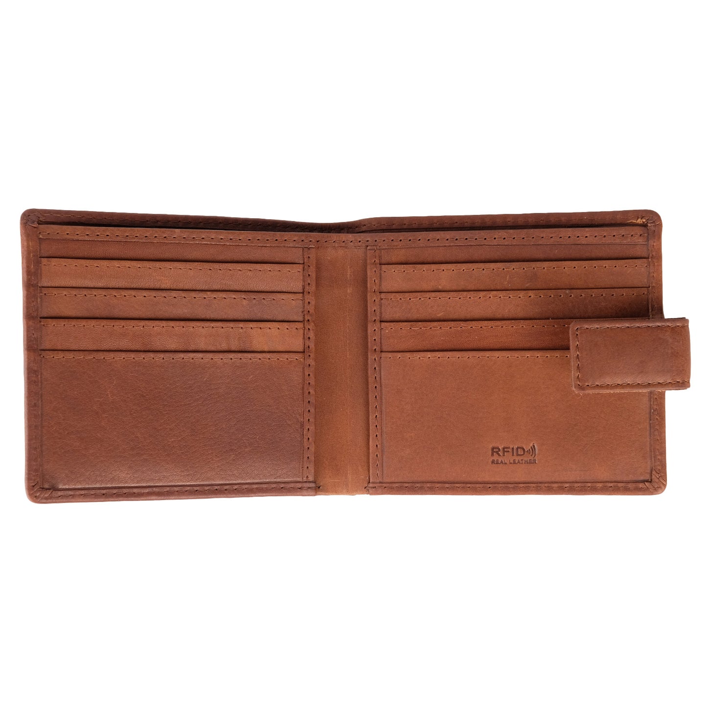 Brown Leather Logo Bifold Wallet