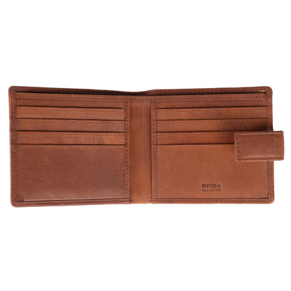 Brown Leather Logo Bifold Wallet